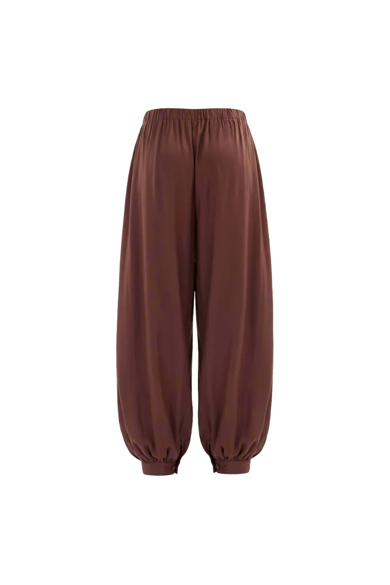 Doe: Molly Ruched Waistband Pleated Balloon Pants