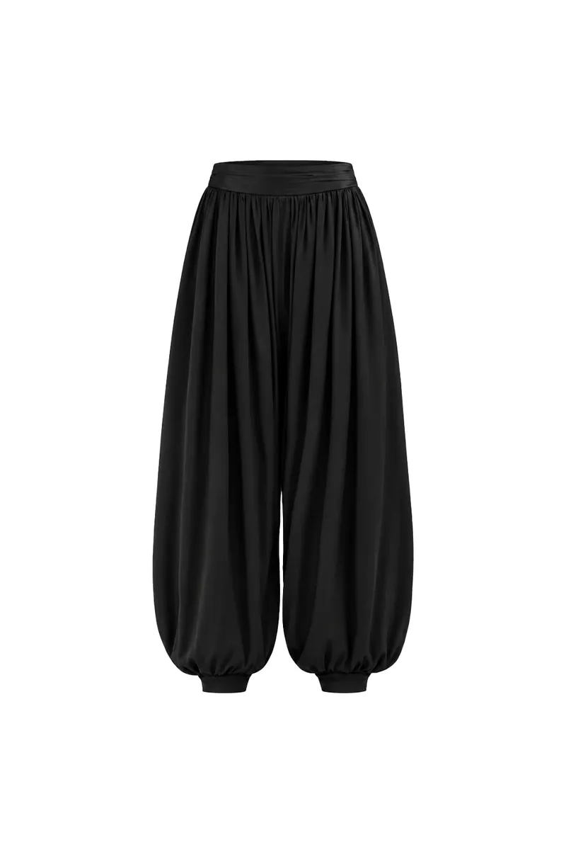 Doe: Molly Ruched Waistband Pleated Balloon Pants