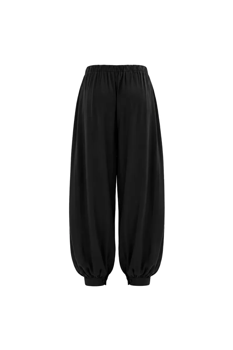 Doe: Molly Ruched Waistband Pleated Balloon Pants
