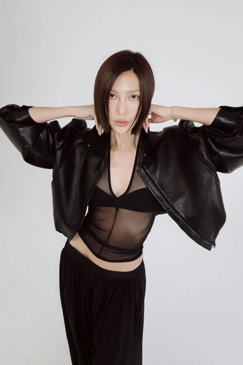 Doe: Molly Wide-Shoulder Puff-Sleeve Soft Leather Jacket