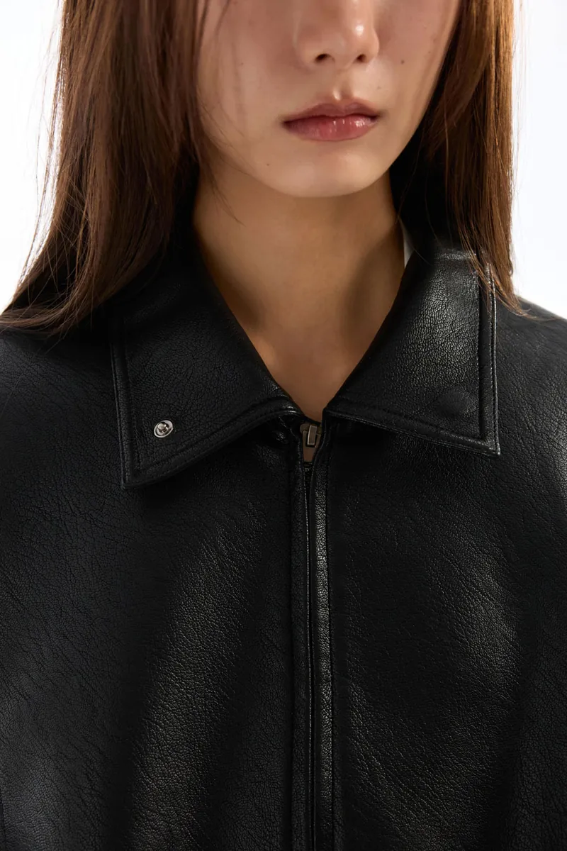 Doe: Molly Wide-Shoulder Puff-Sleeve Soft Leather Jacket