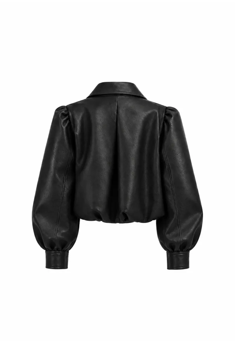 Doe: Molly Wide-Shoulder Puff-Sleeve Soft Leather Jacket