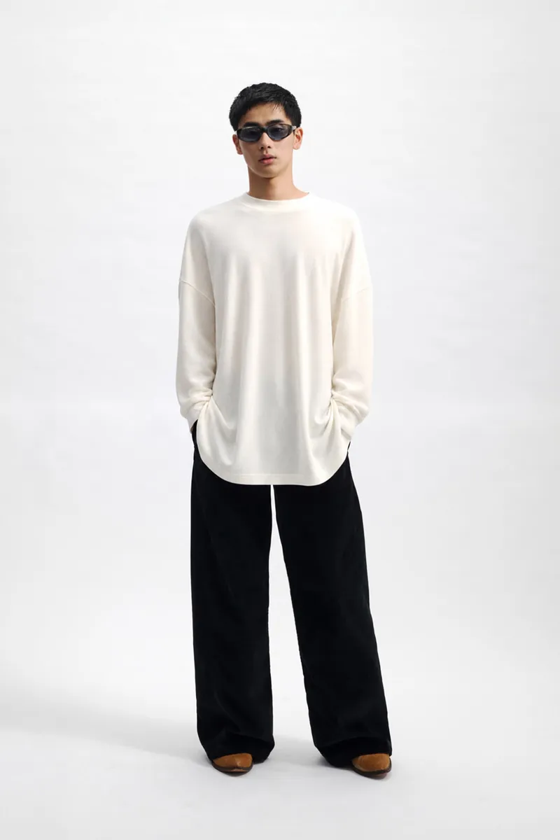 Gender Free 羊毛混紡小高領棉Tee(男)
