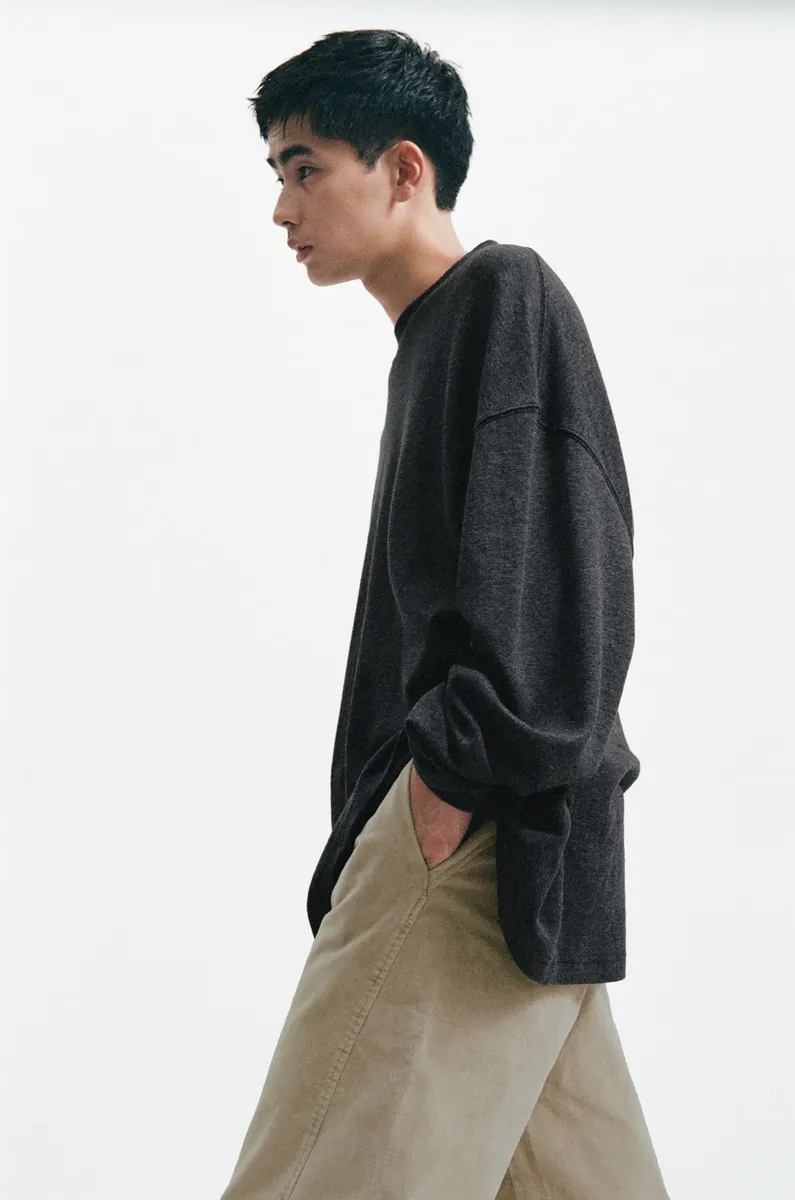 Gender Free 羊毛混紡小高領棉Tee(男)