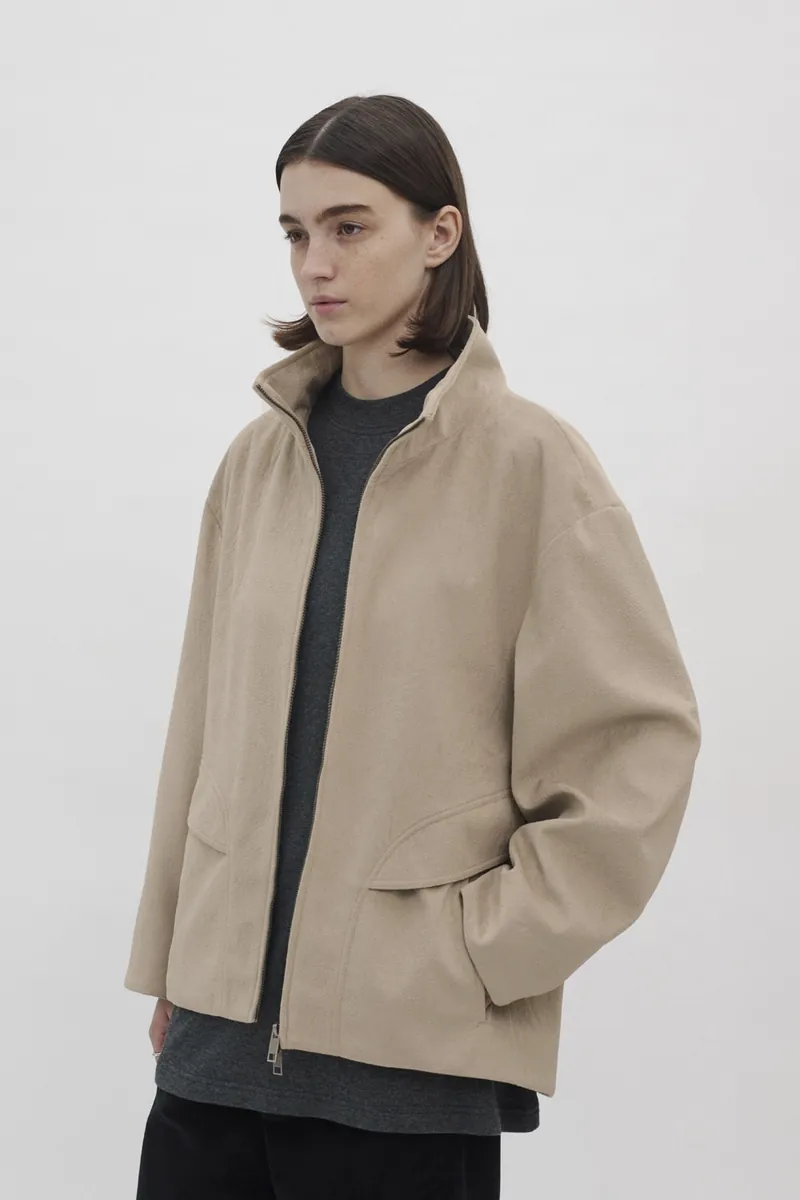 Gender Free Stand-Collar Faux Leather Jacket