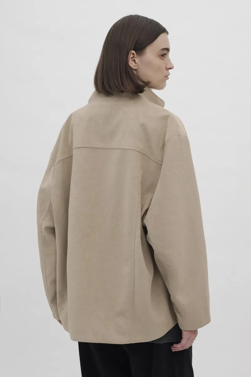 Gender Free Stand-Collar Faux Leather Jacket