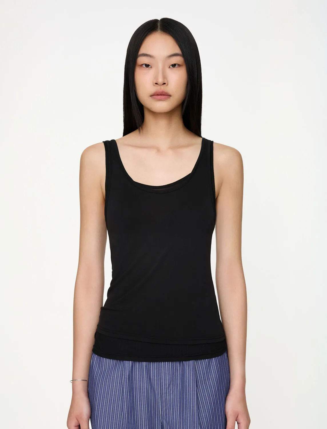 Asymmetrical Lightweight Layered Tank Top