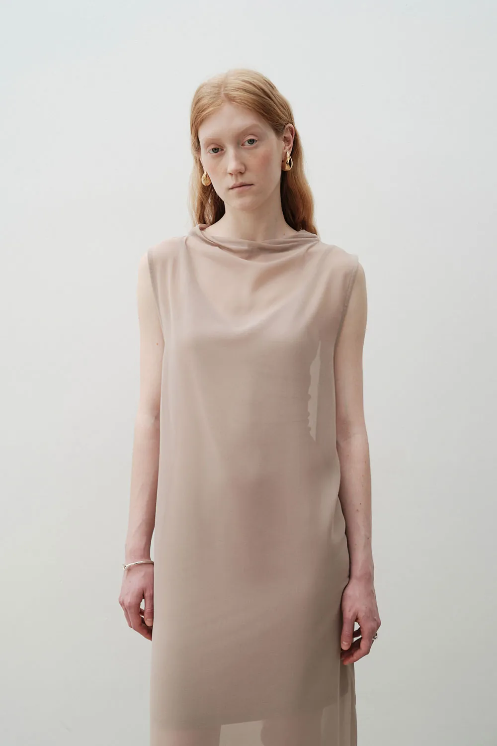 Twisted Neck Two-Piece Sheer Dress