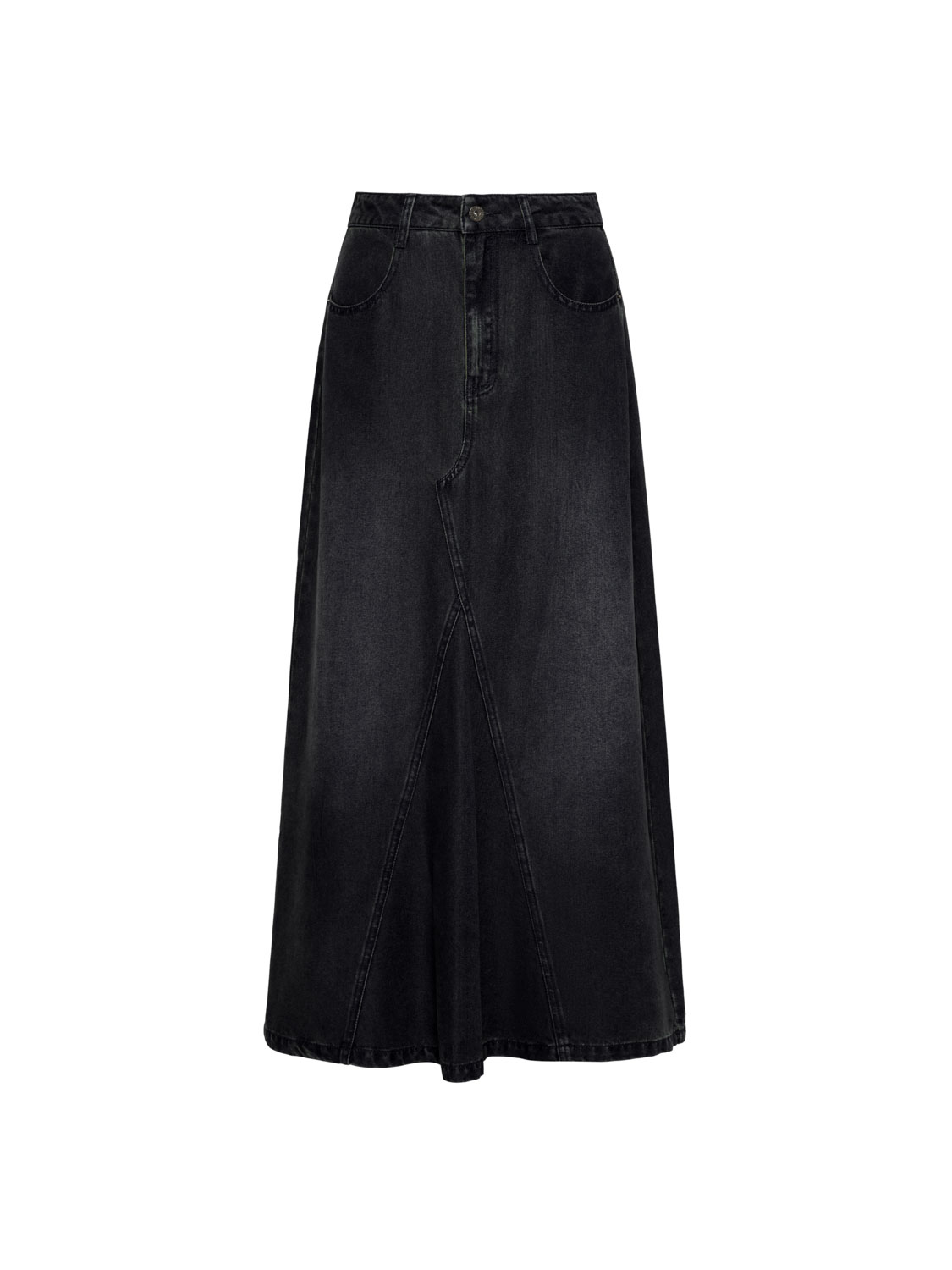 Studio Doe - Tencel denim paneled A-line skirt