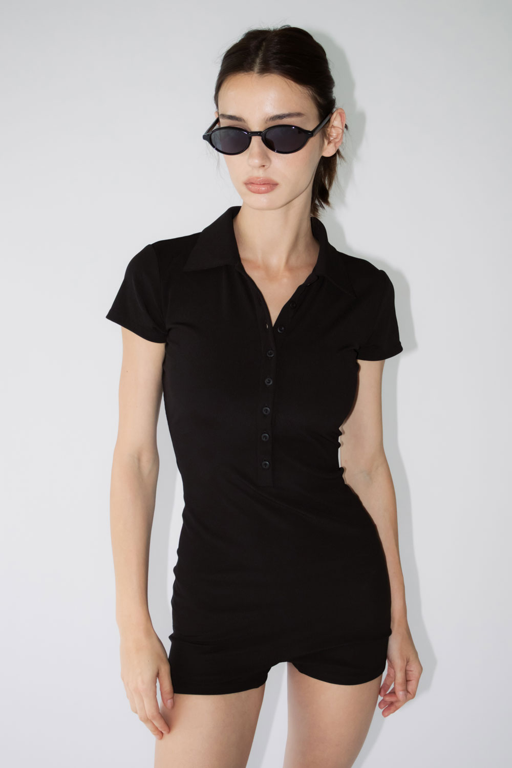 Studio Doe - Perfect Fit Ribbed Polo One-Piece Shorts