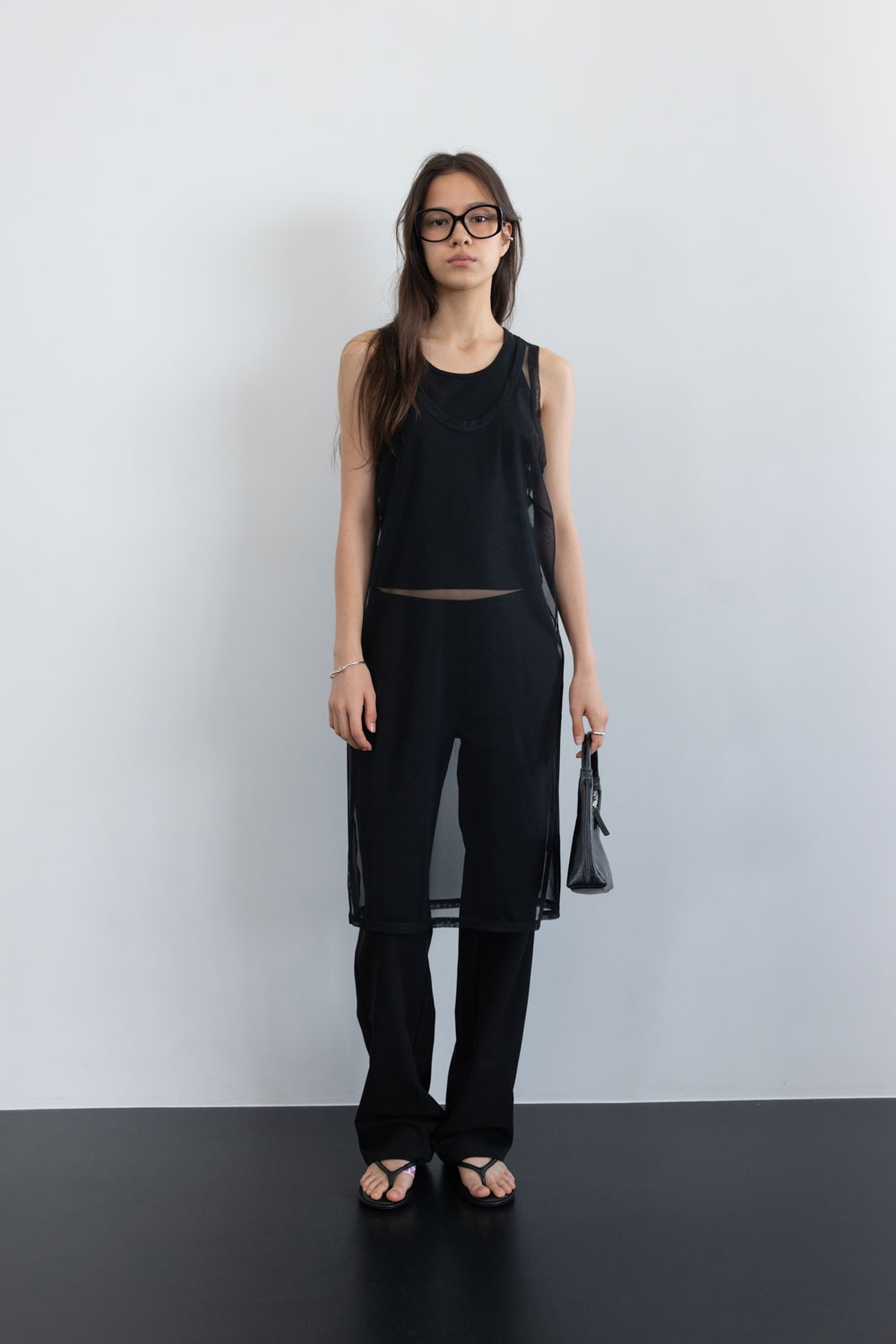 Studio Doe - Sleeveless Side Slit Sheer Top