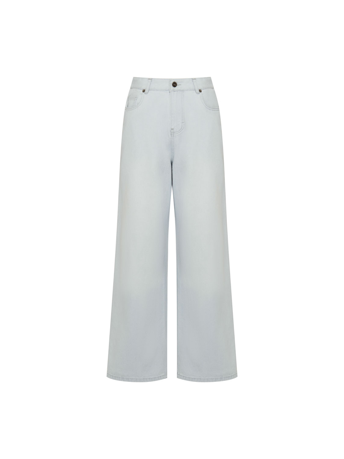 Studio Doe - washed H-shape denim pants - (light grey-white)
