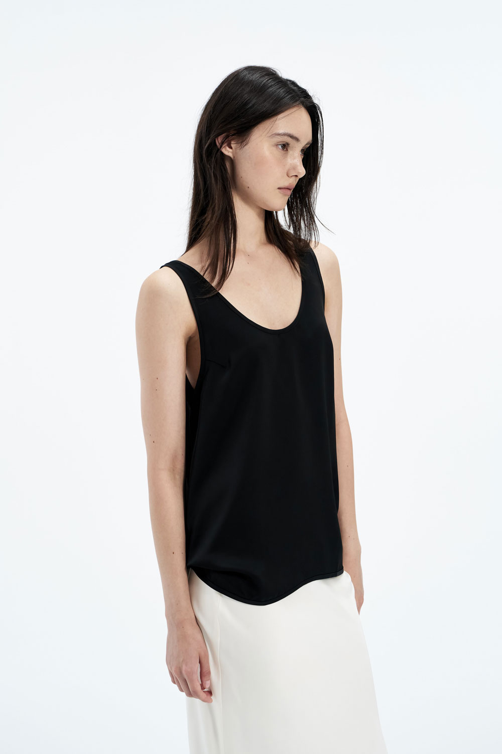 Studio Doe - Satin Textured Ruched U-Neck Vest