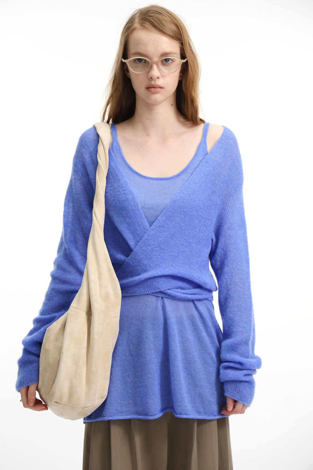 Studio Doe - Faux Suede Leather Twist Shoulder Bag