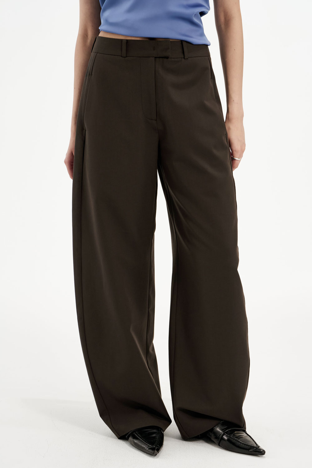 Studio Doe - Mid-Low Rise Cocoon Wide-Leg Dress Pants