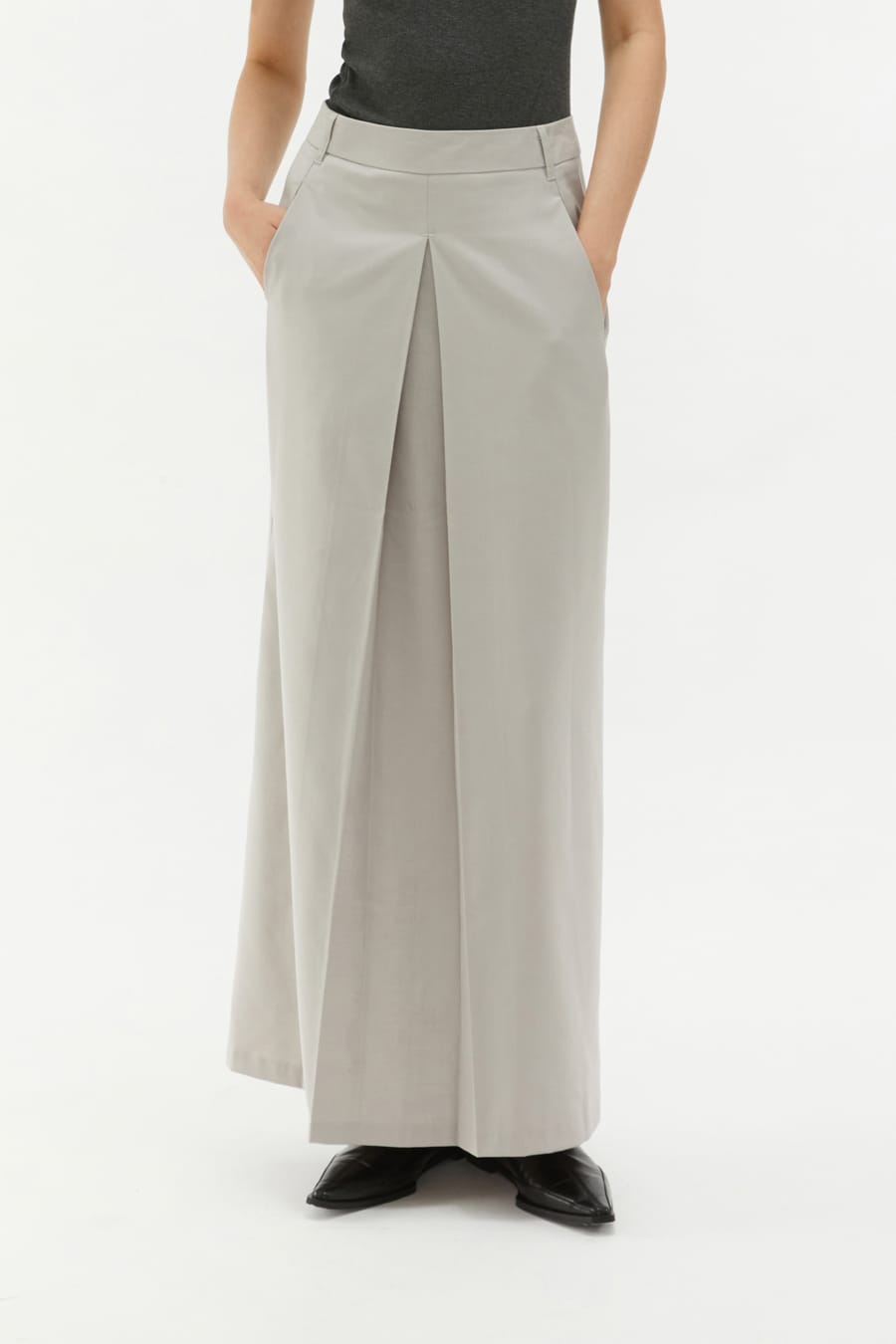 Straight Crease-Resistant Box Pleat Skirt
