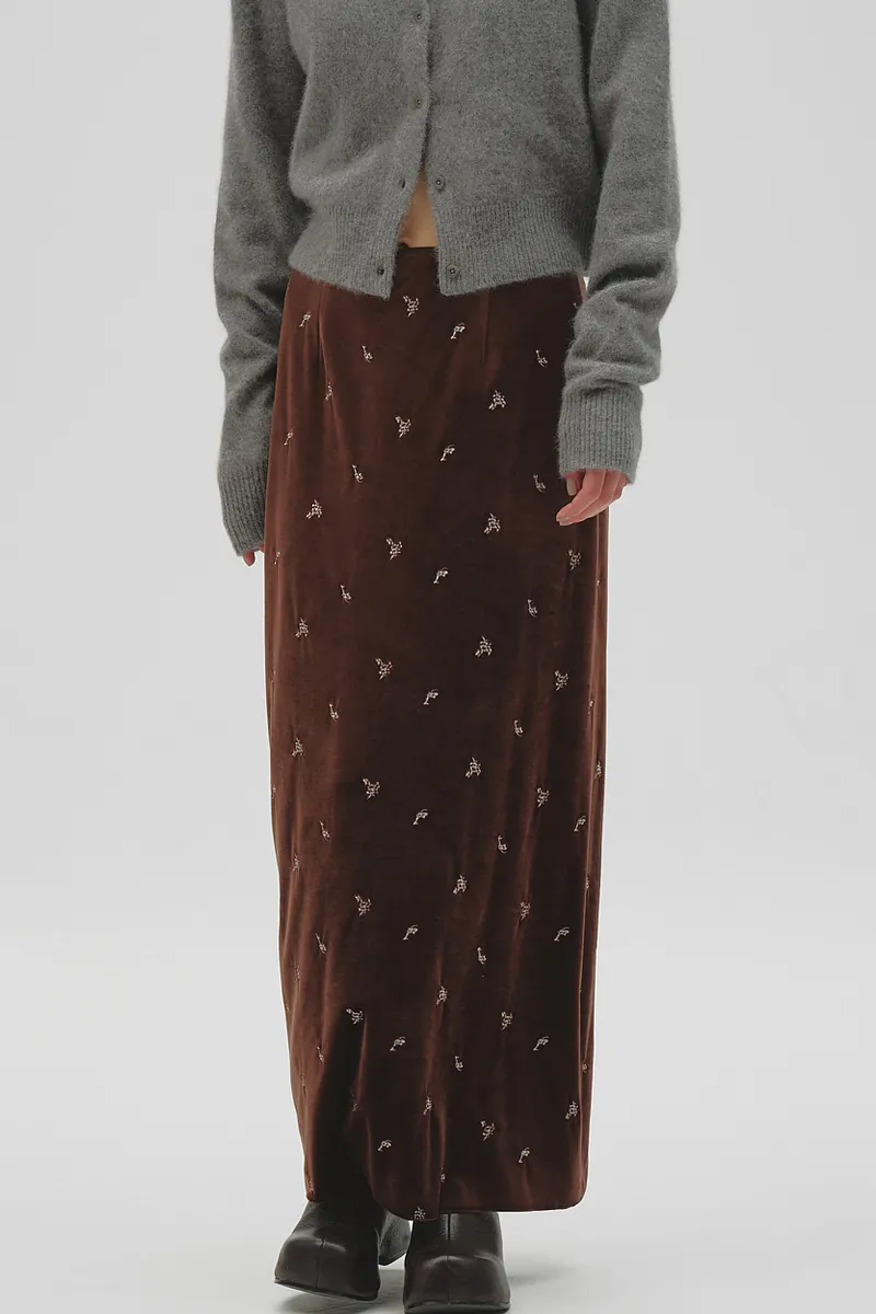 [PRE-ORDER] TODAYFUL - Petit Flower Velour Skirt