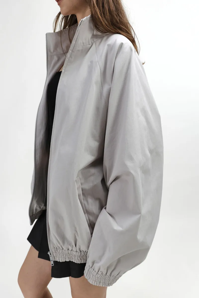 Studio Doe - Raglan Sleeve Stand Collar Oversized Jacket