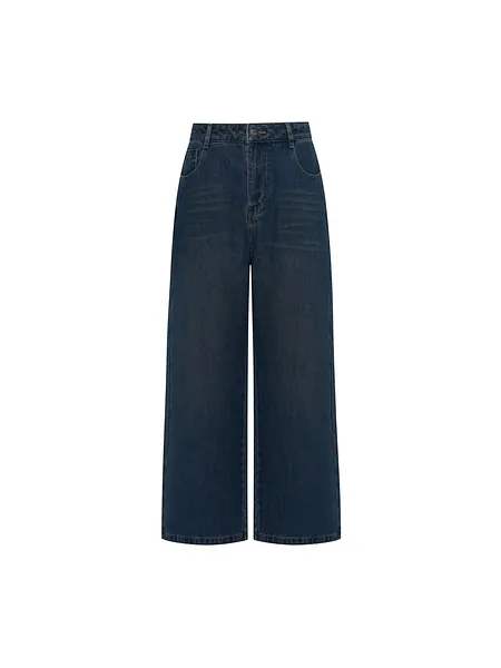 洗舊低襠Baggy Jeans