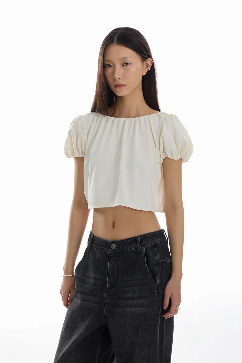 Doe：Molly Reversible Puff Sleeve Top