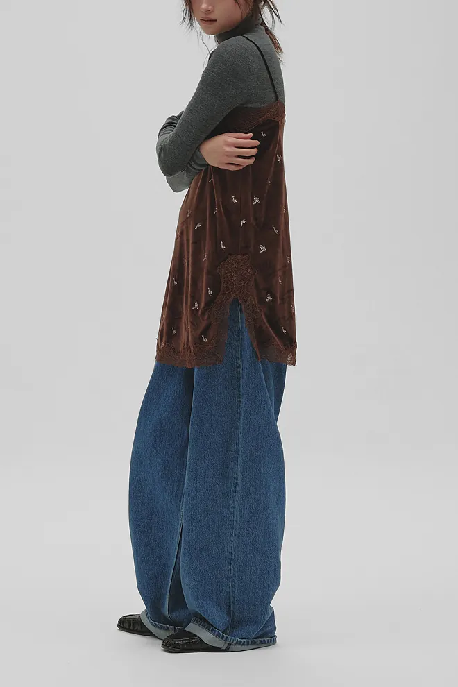 [PRE-ORDER] TODAYFUL - Petit Flower Velour Tunic