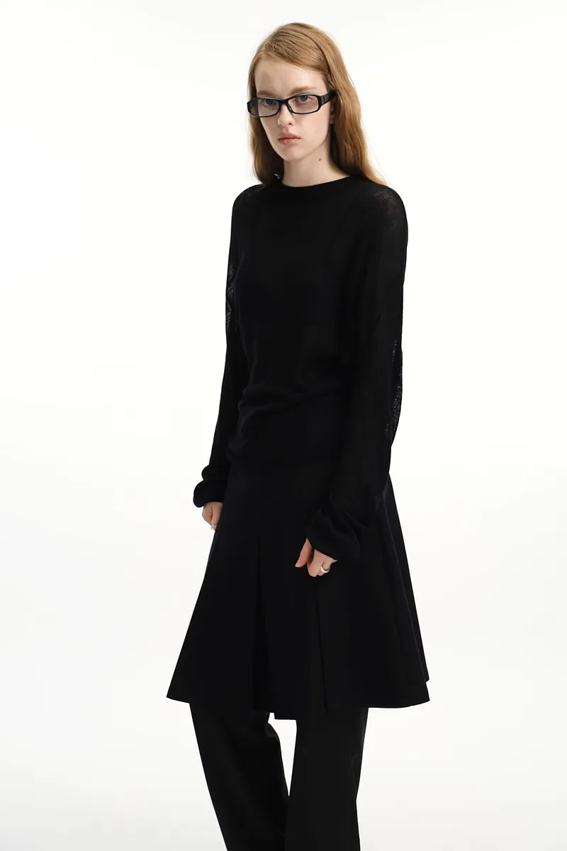 Studio Doe - Fine Wool Sheer Waist-Defined Sweater
