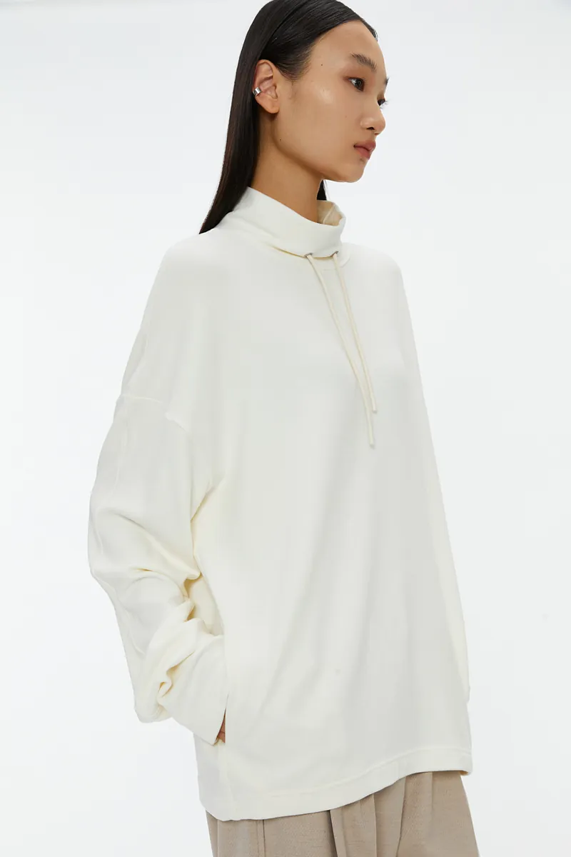 Studio Doe - Slouchy Half-Zip Drawstring Sweatshirt