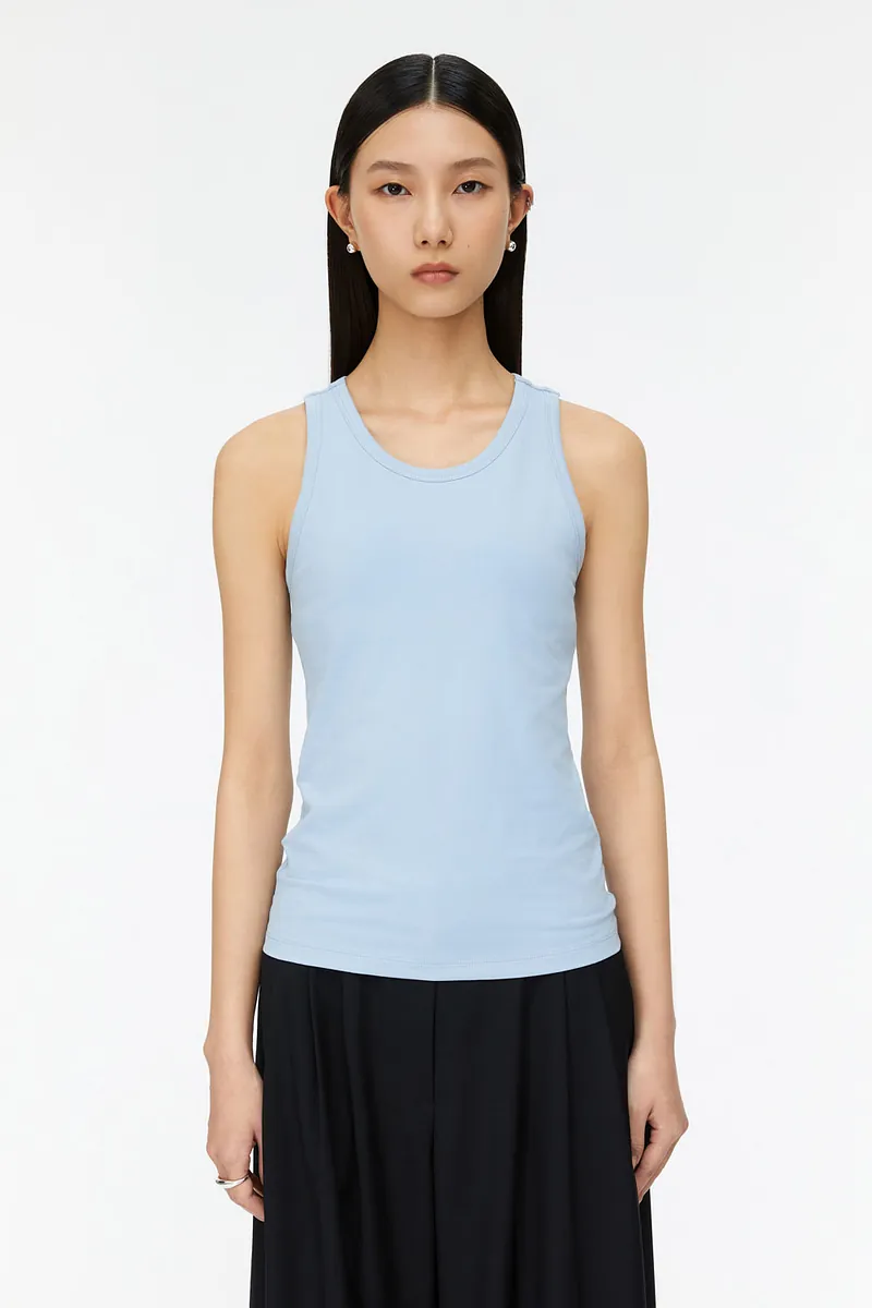 Studio Doe - Straight Neck Cut-Shoulder Bra Tank Top