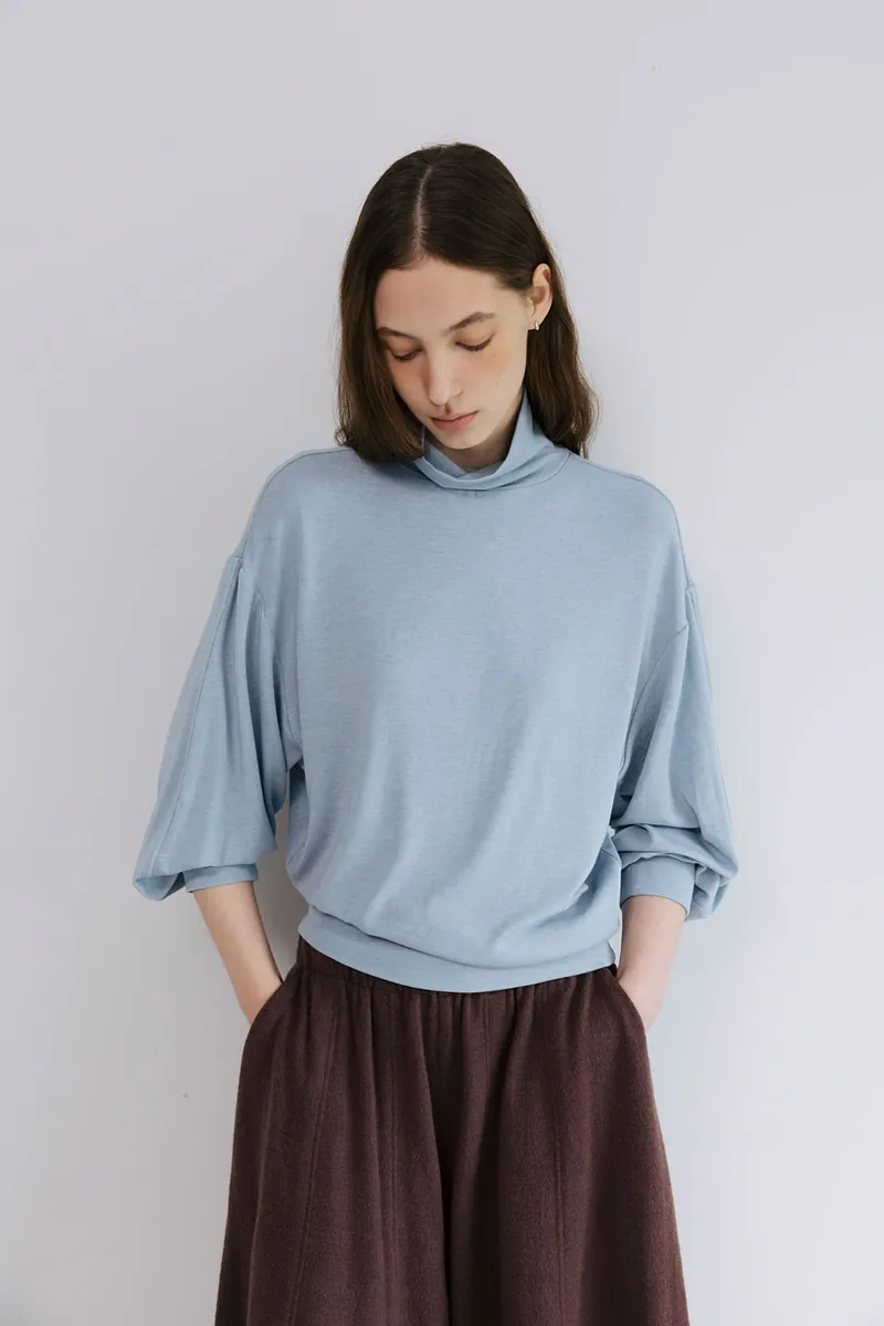 Studio Doe - Puff-sleeve Turtleneck Pullover