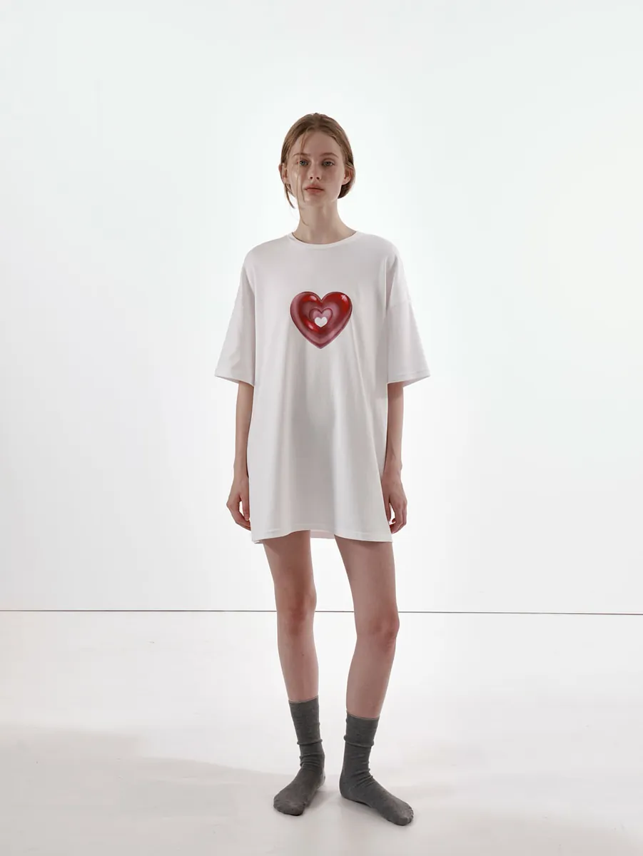 Studio Doe - Oversized Heart Print T-Shirt