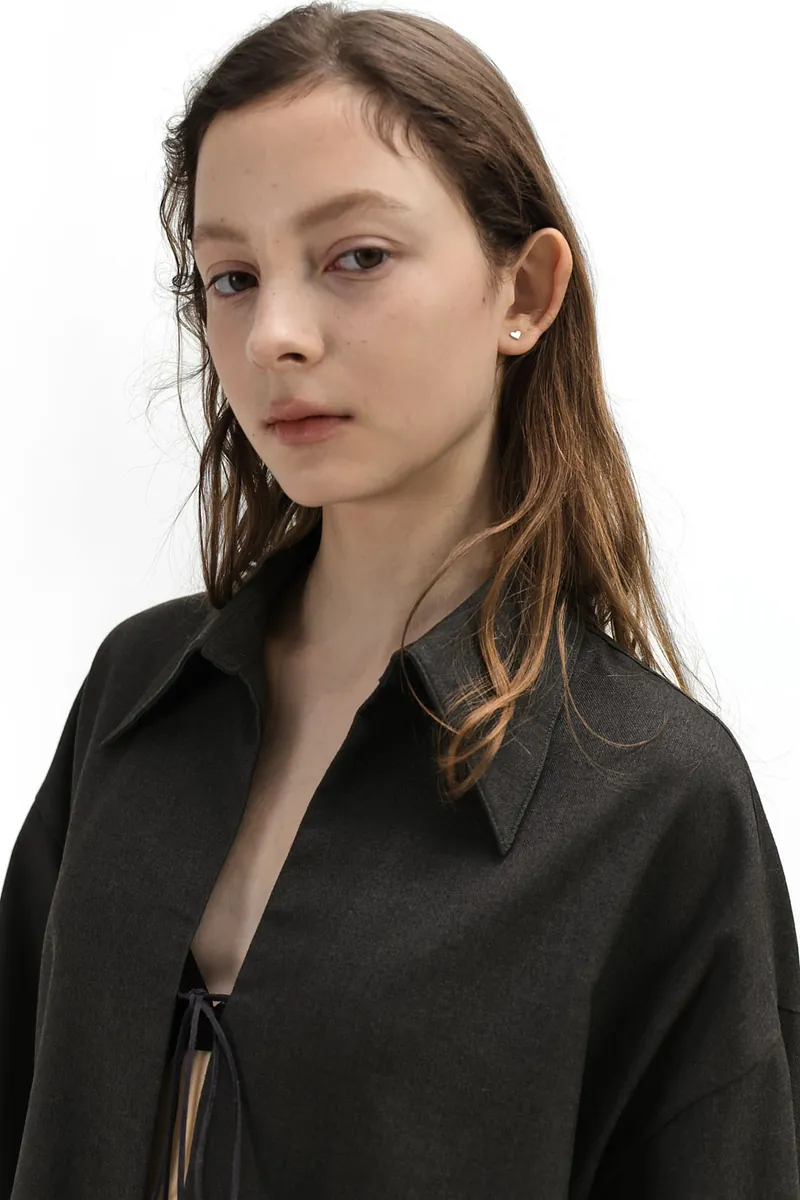 Studio Doe - Tie-Detail Brushed Wrinkle-Resistant Shirt