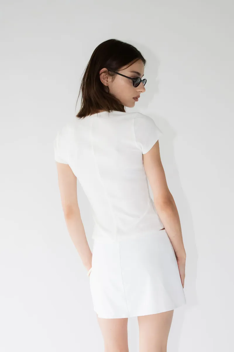 Perfect Fit 低方領羅紋美腰Tee
