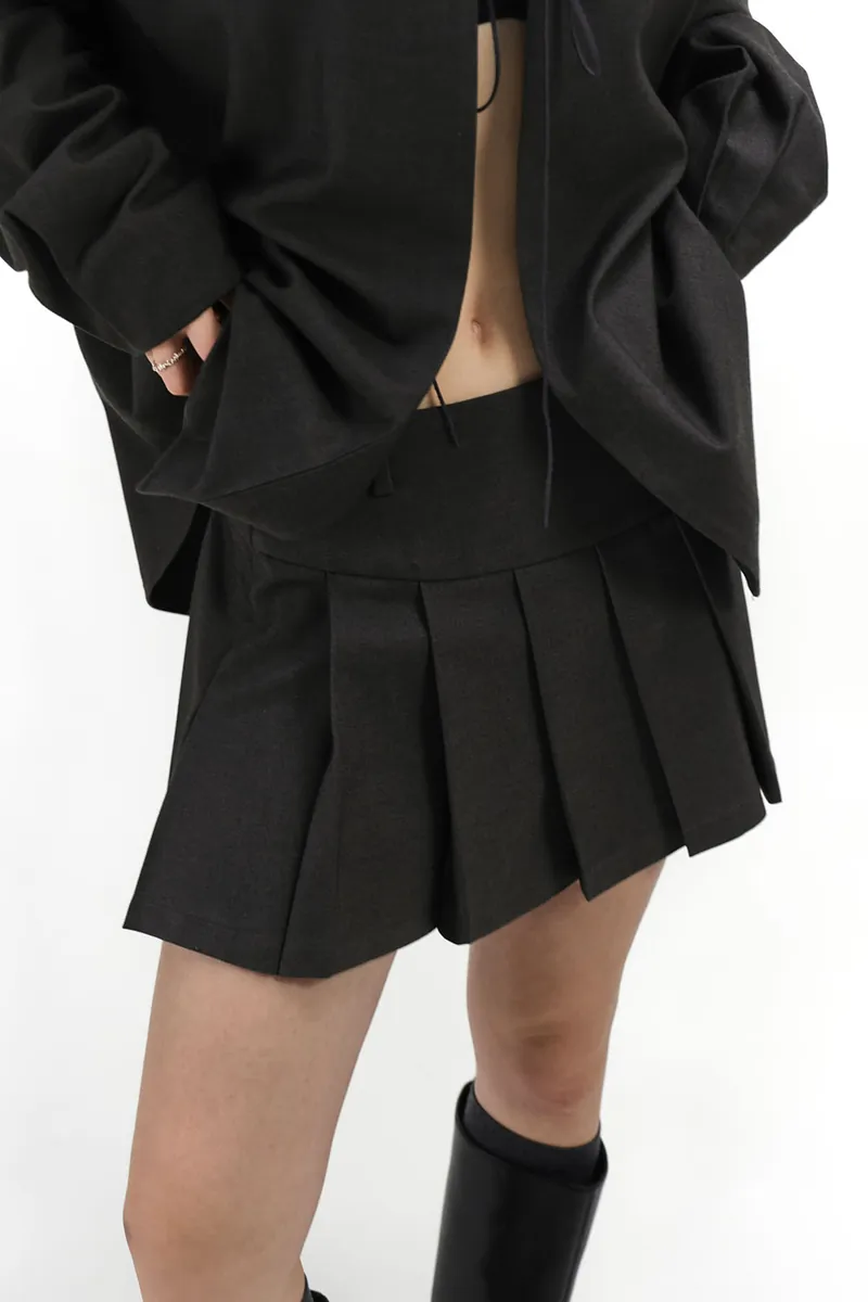 Studio Doe - Curved Panel Pleated Mini Skirt
