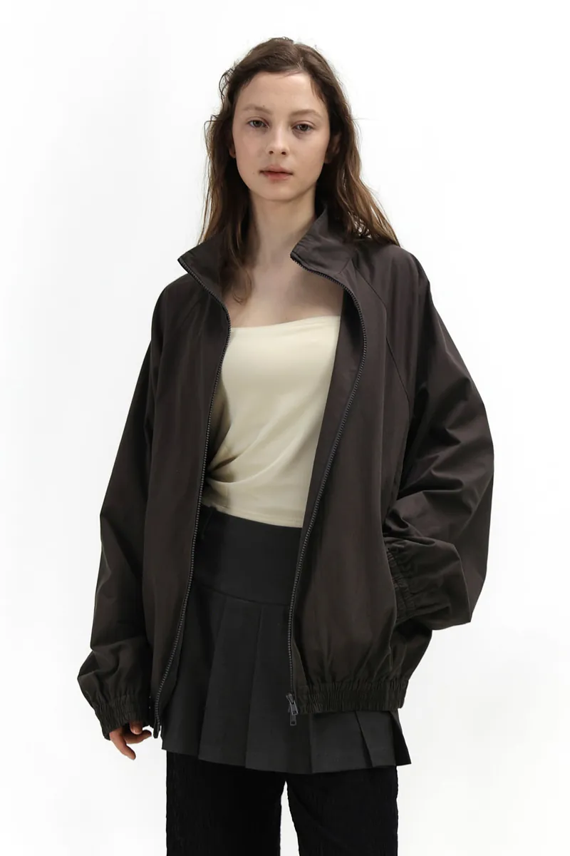 Studio Doe - Raglan Sleeve Stand Collar Oversized Jacket