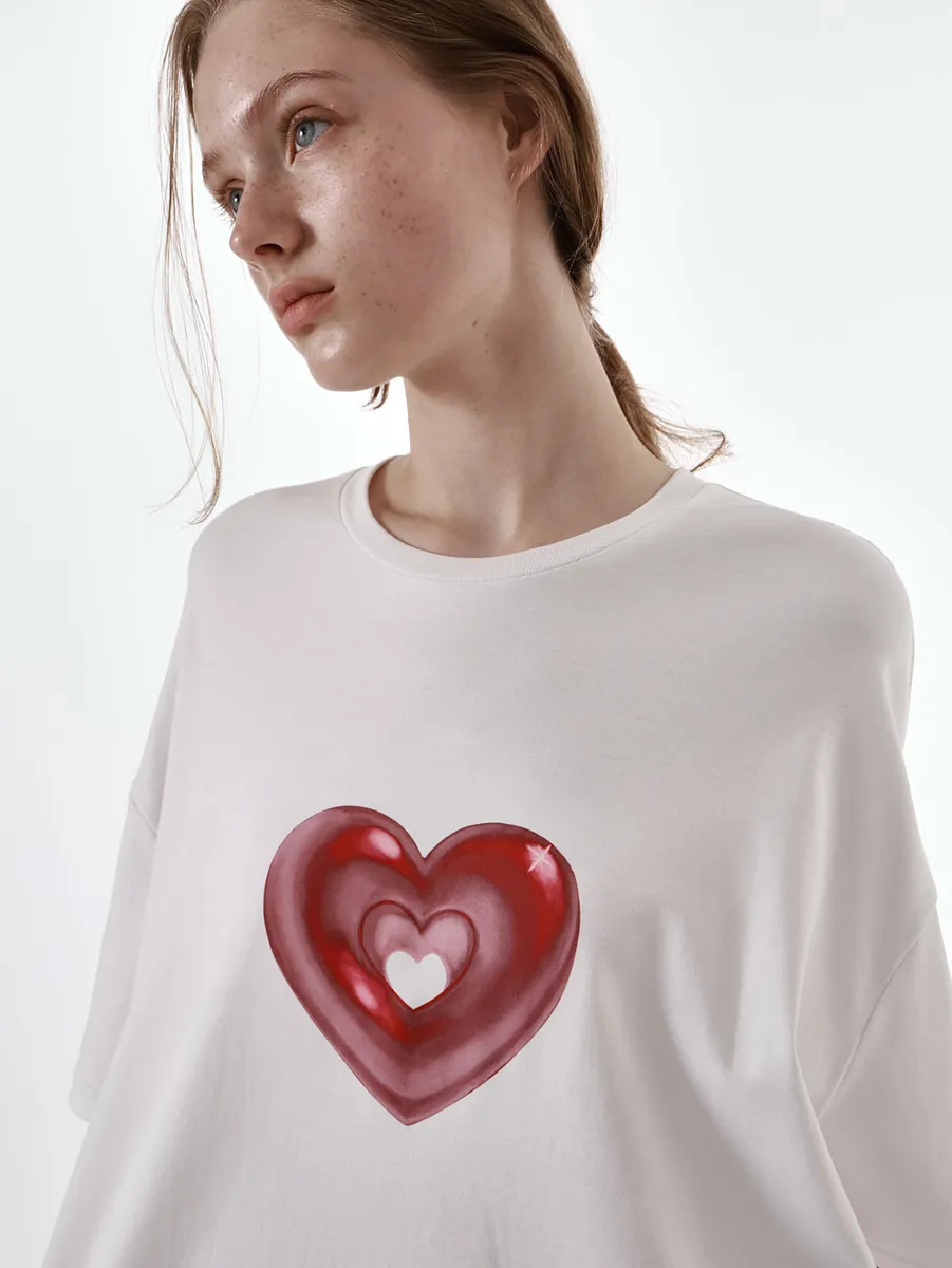 Studio Doe - Oversized Heart Print T-Shirt