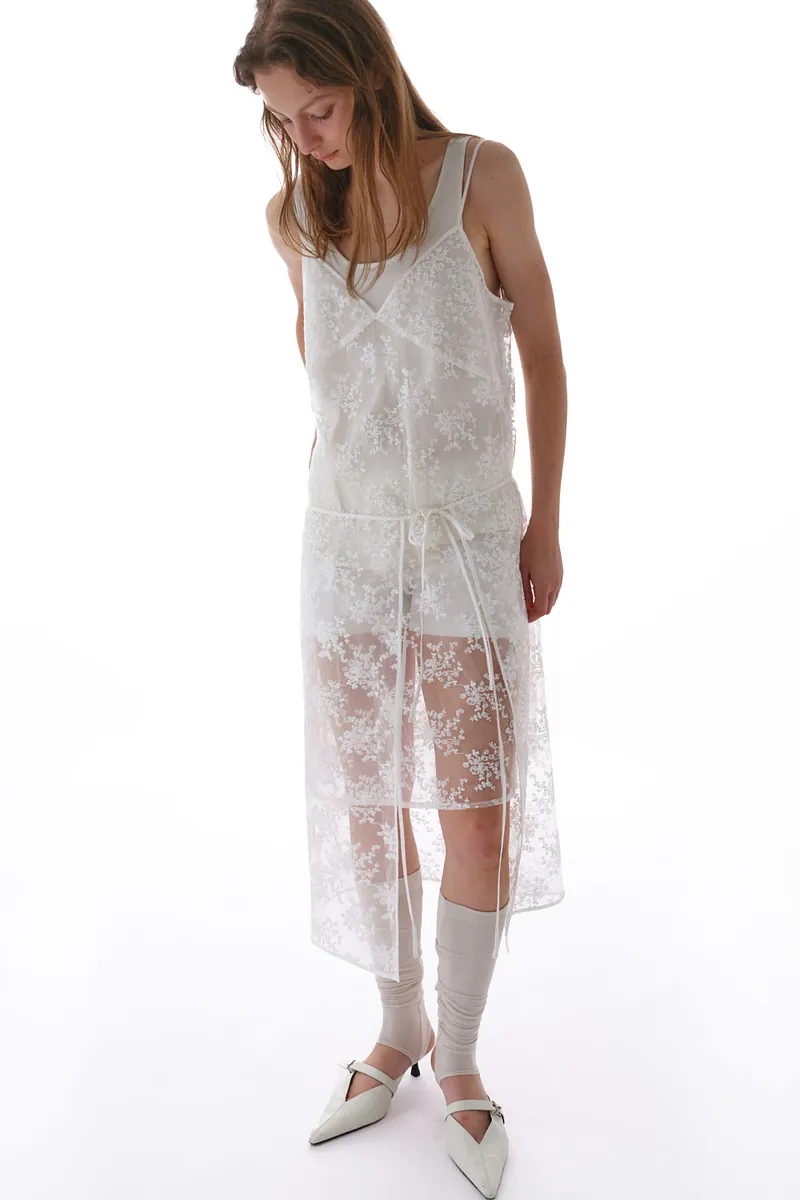 Studio Doe - Lace Embroidered Strap Long Tank Top