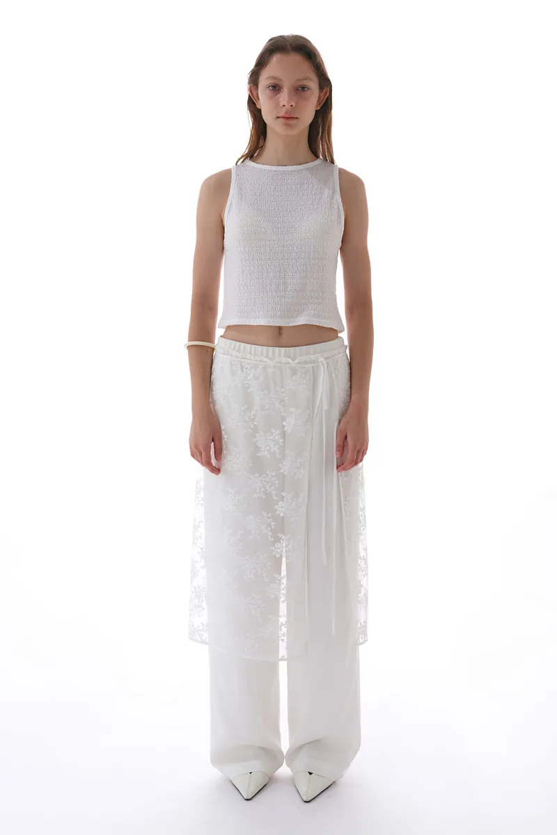 Studio Doe - Jacquard Textured Shirred Tank Top
