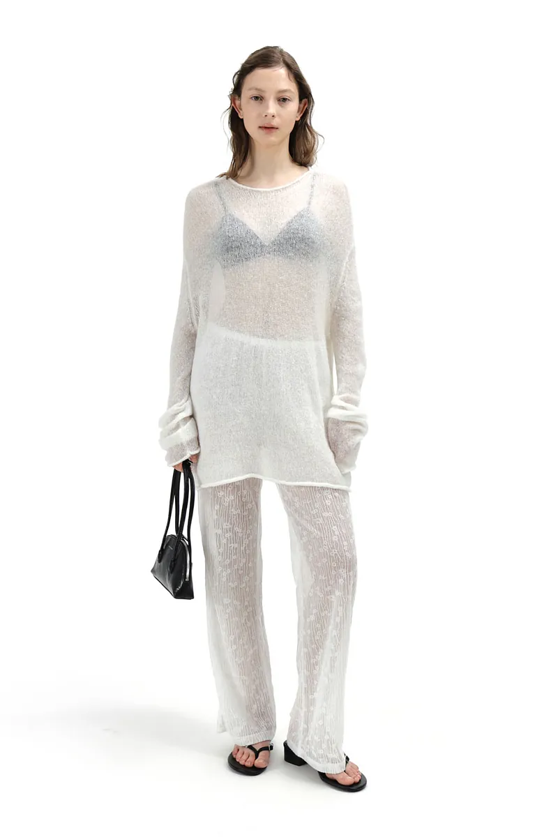 Studio Doe - Floral Pattern Sheer Easy Pants
