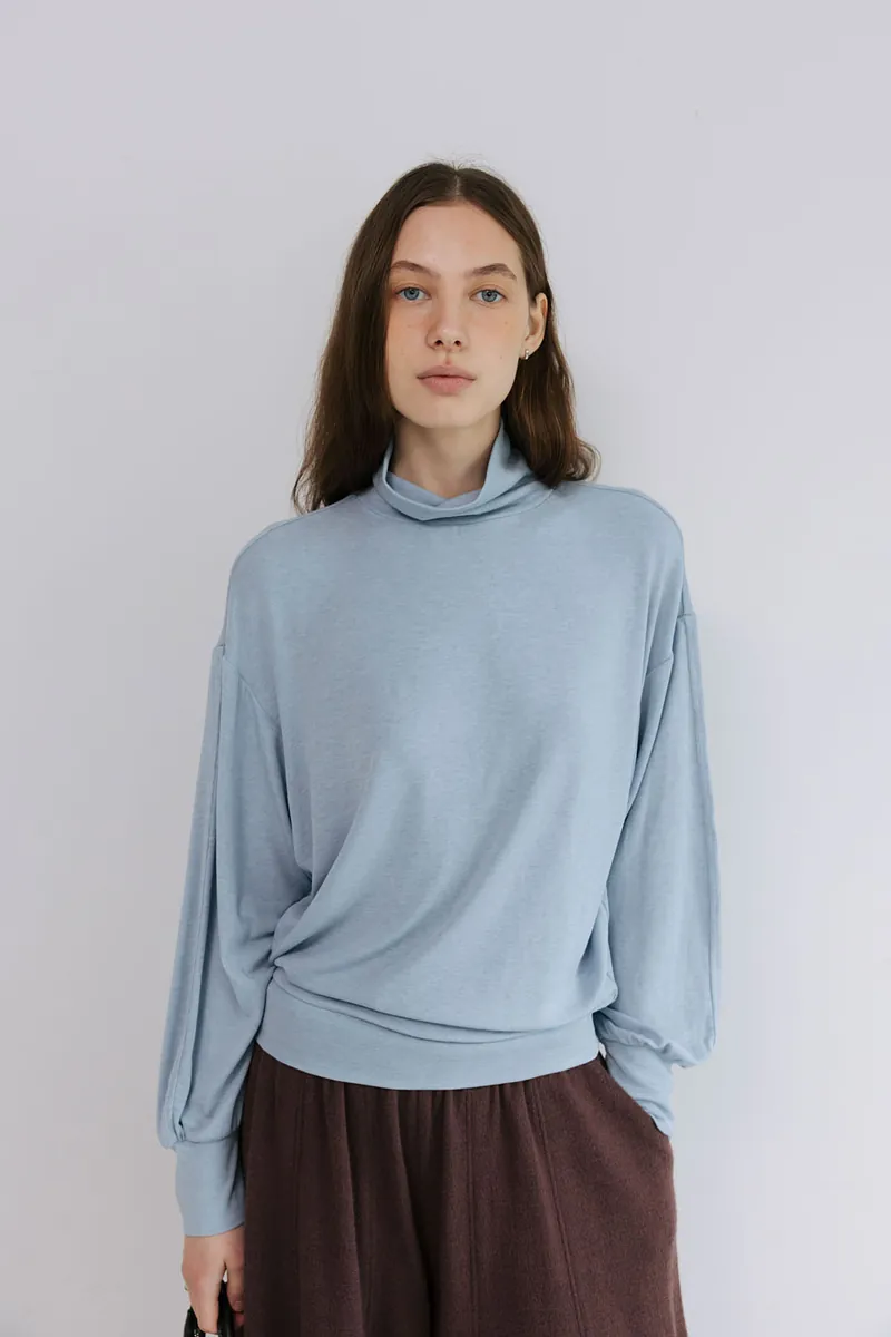Studio Doe - Puff-sleeve Turtleneck Pullover