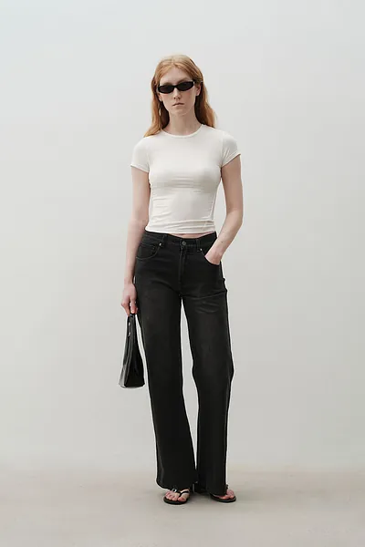 Studio Doe - Knit Flare Denim Pants