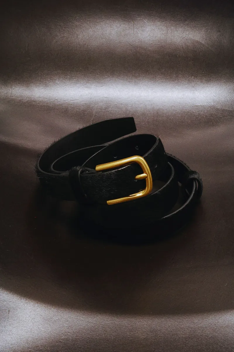 Studio Doe - Horsehair Leather Gold Buckle Belt
