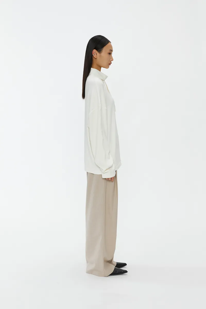 Studio Doe - Slouchy Half-Zip Drawstring Sweatshirt