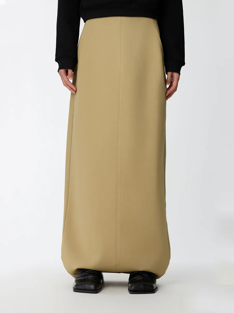 Studio Doe - Minimal Suede-Feel Curved Skirt
