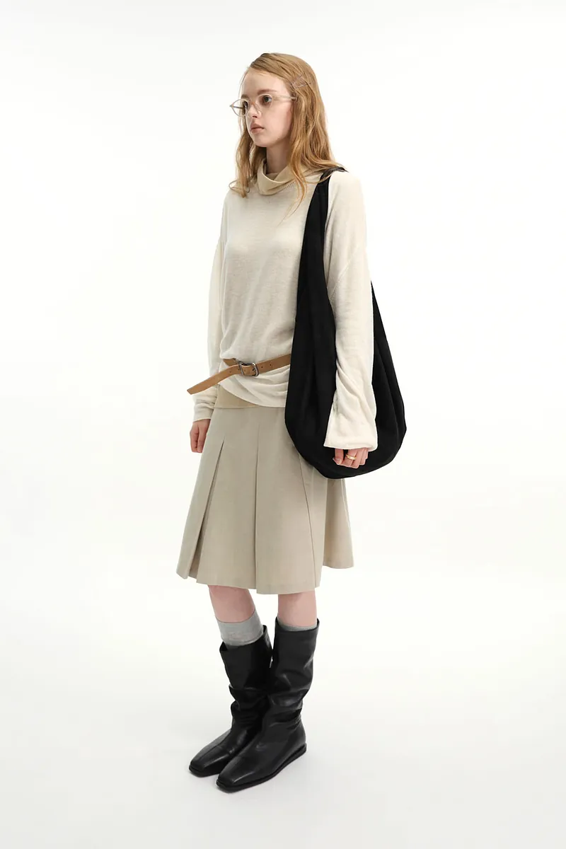 Studio Doe - Wool-Feel Wide Pleated Midi Skirt