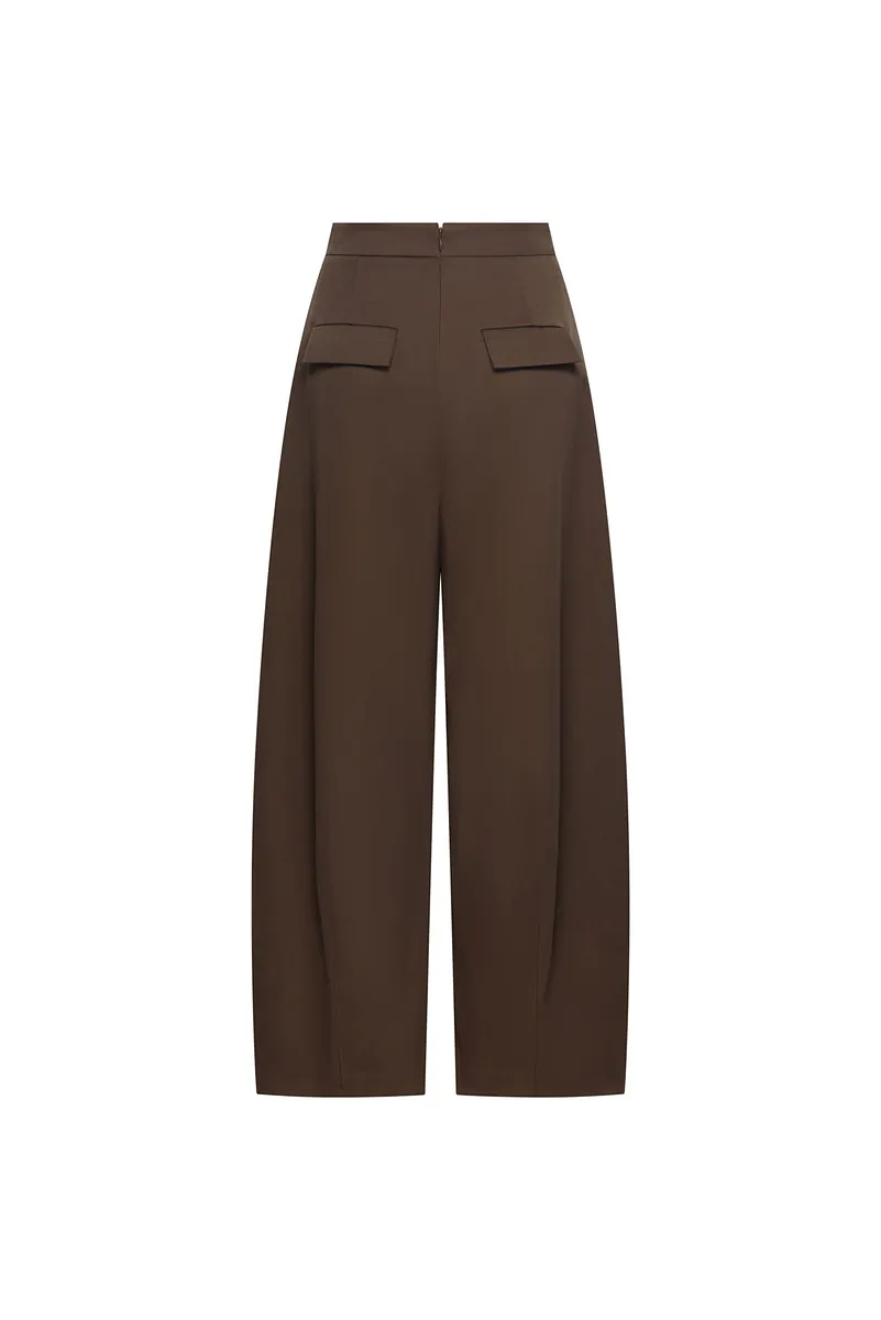 Studio Doe - Diagonal Tuck High-Rise Wide Pants