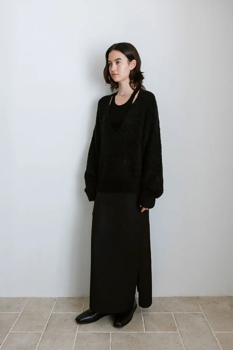 Studio Doe - Fluffy Wool V-Neck Loose Sweater