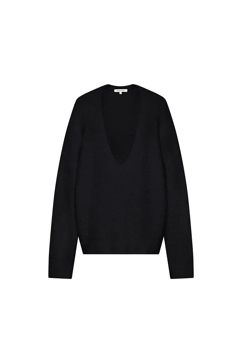 Studio Doe - Fluffy Wool V-Neck Loose Sweater