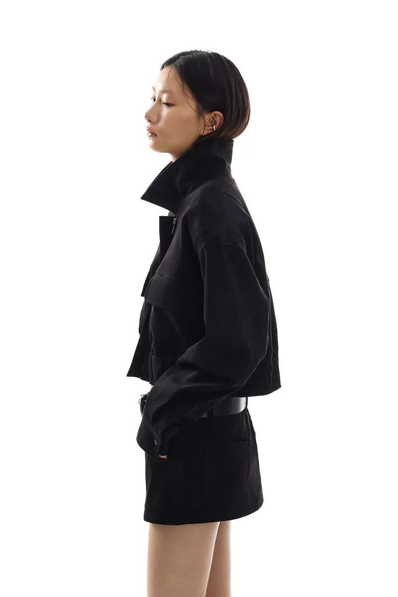 Studio Doe - Doe：Molly Faux Suede Wide Shoulder Cropped Jacket