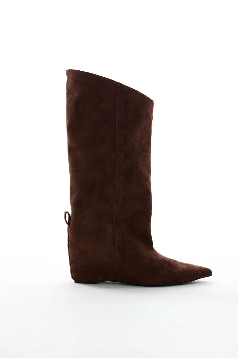 Studio Doe - Doe：Molly Leather Pointed Toe Wide Shaft Boots