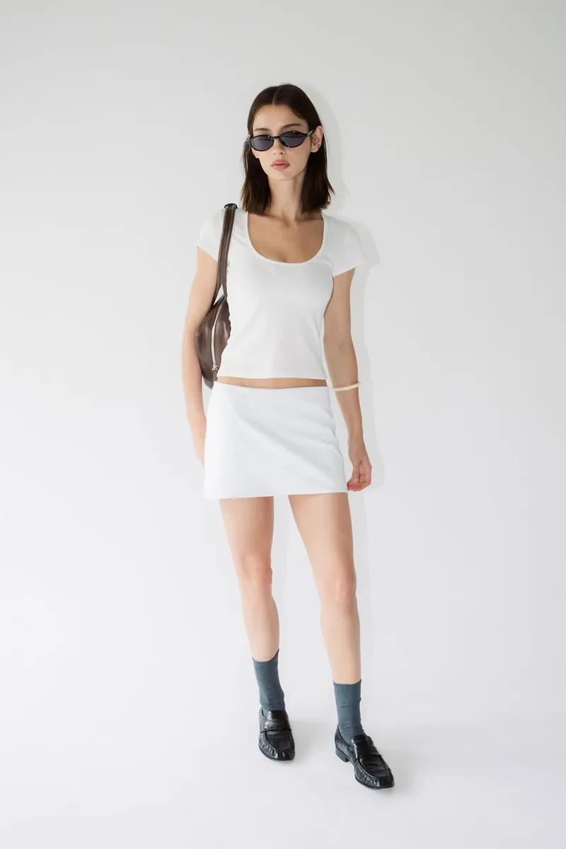 Perfect Fit 低方領羅紋美腰Tee